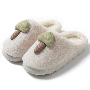 Couple's Cozy Mushroom Plush Slides - Soft & Warm Winter House Slippers